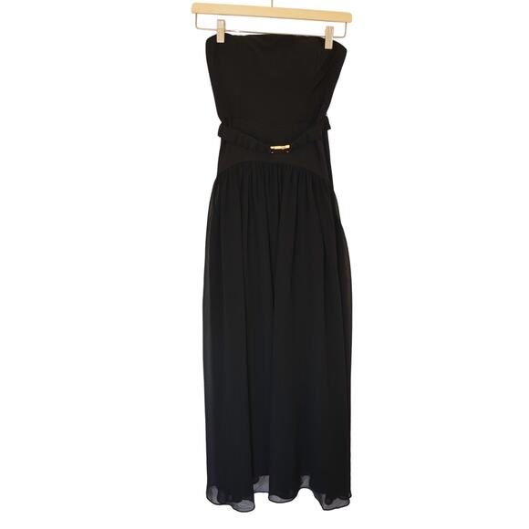 Anthropologie Hutch Carmel Strapless Belted Drop Waist Maxi Dress 0 - Picture 4 of 8